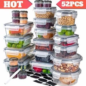 52-Piece Clear Food Storage Container Set